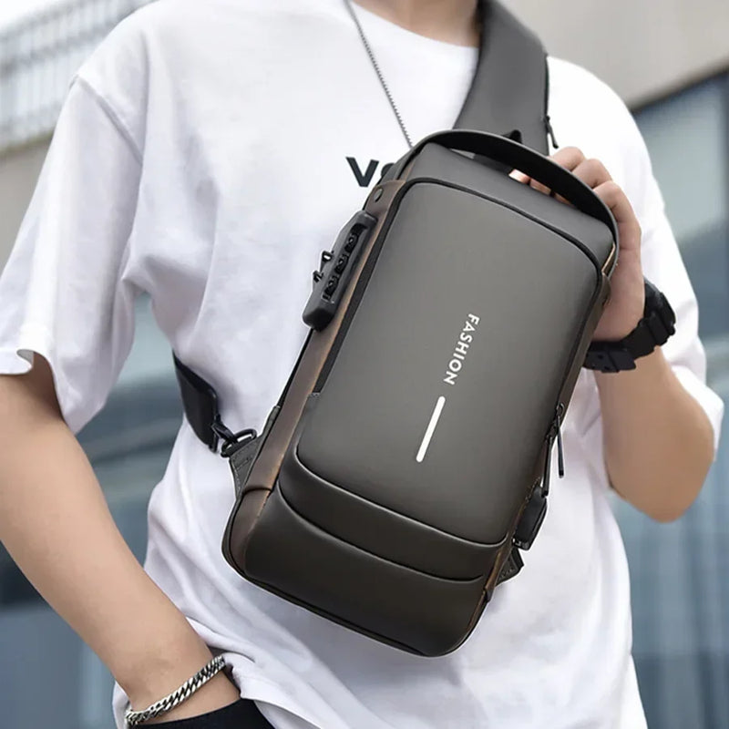 Men's Multifunction Anti-theft USB Shoulder Bag Man Crossbody Cross Body Travel Sling Chest Bags Pack Messenger Pack for Male