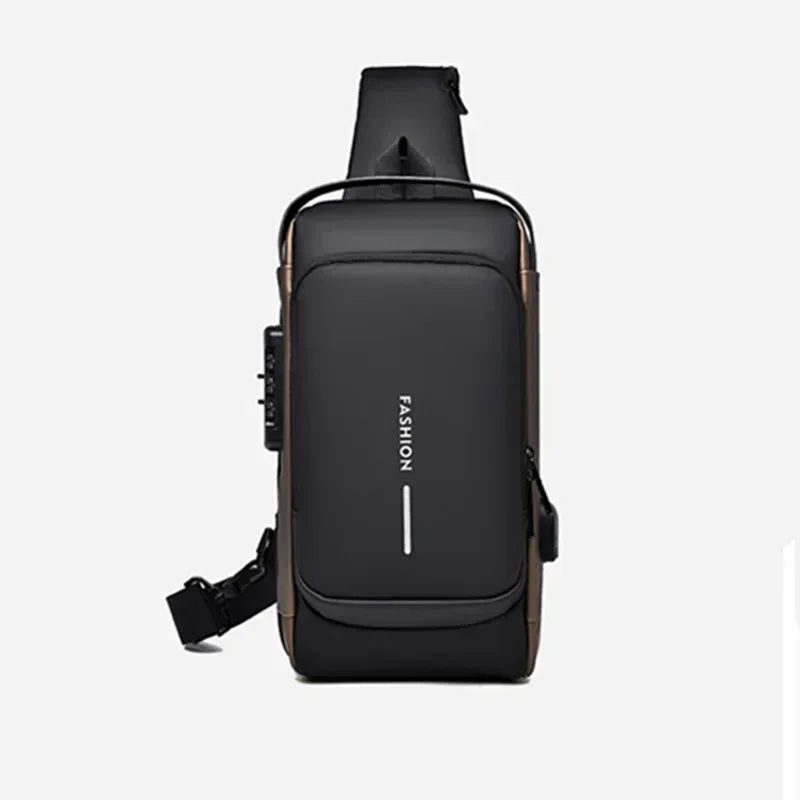 Men's Multifunction Anti-theft USB Shoulder Bag Man Crossbody Cross Body Travel Sling Chest Bags Pack Messenger Pack for Male